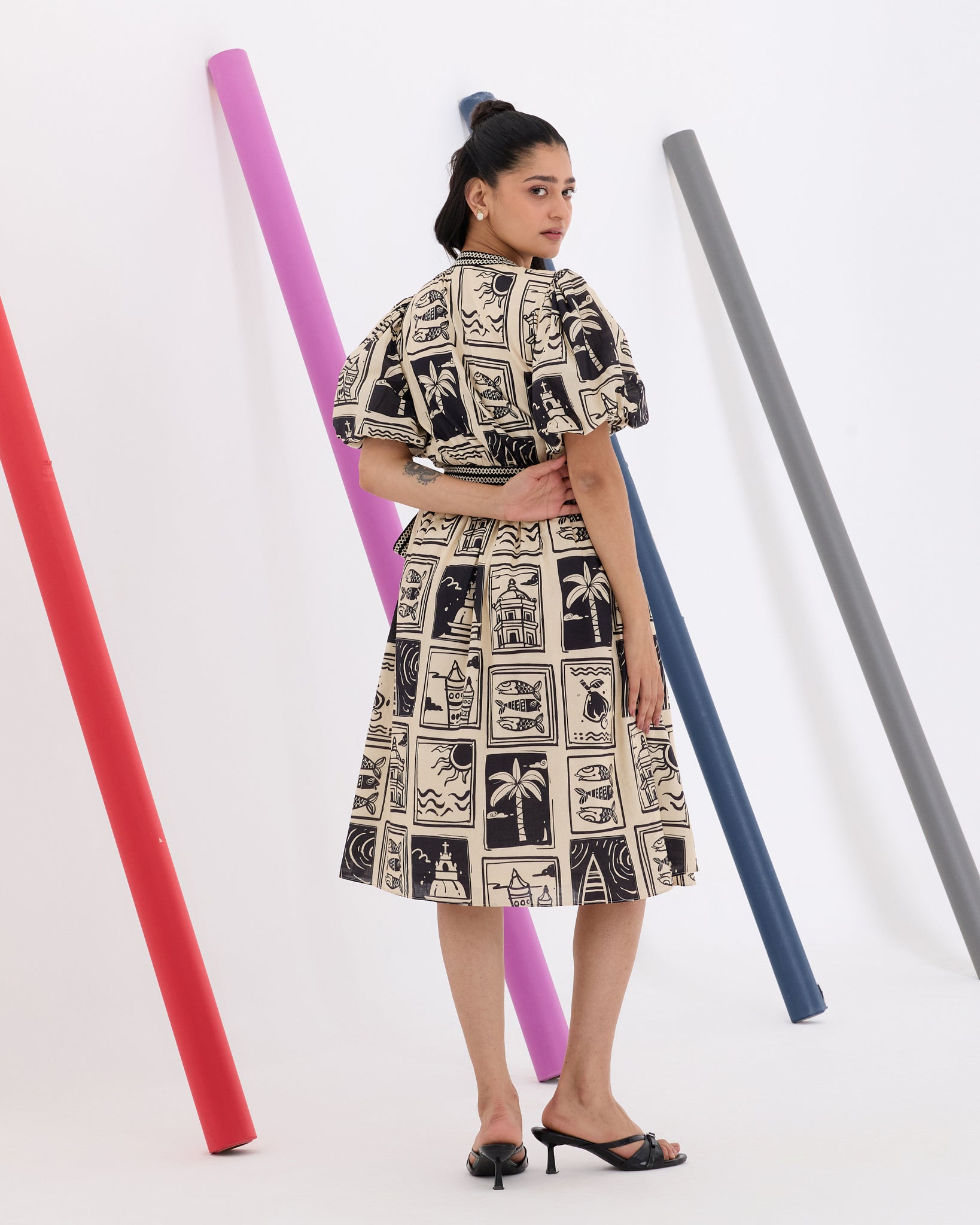 Camilia Doodle Wrap Dress