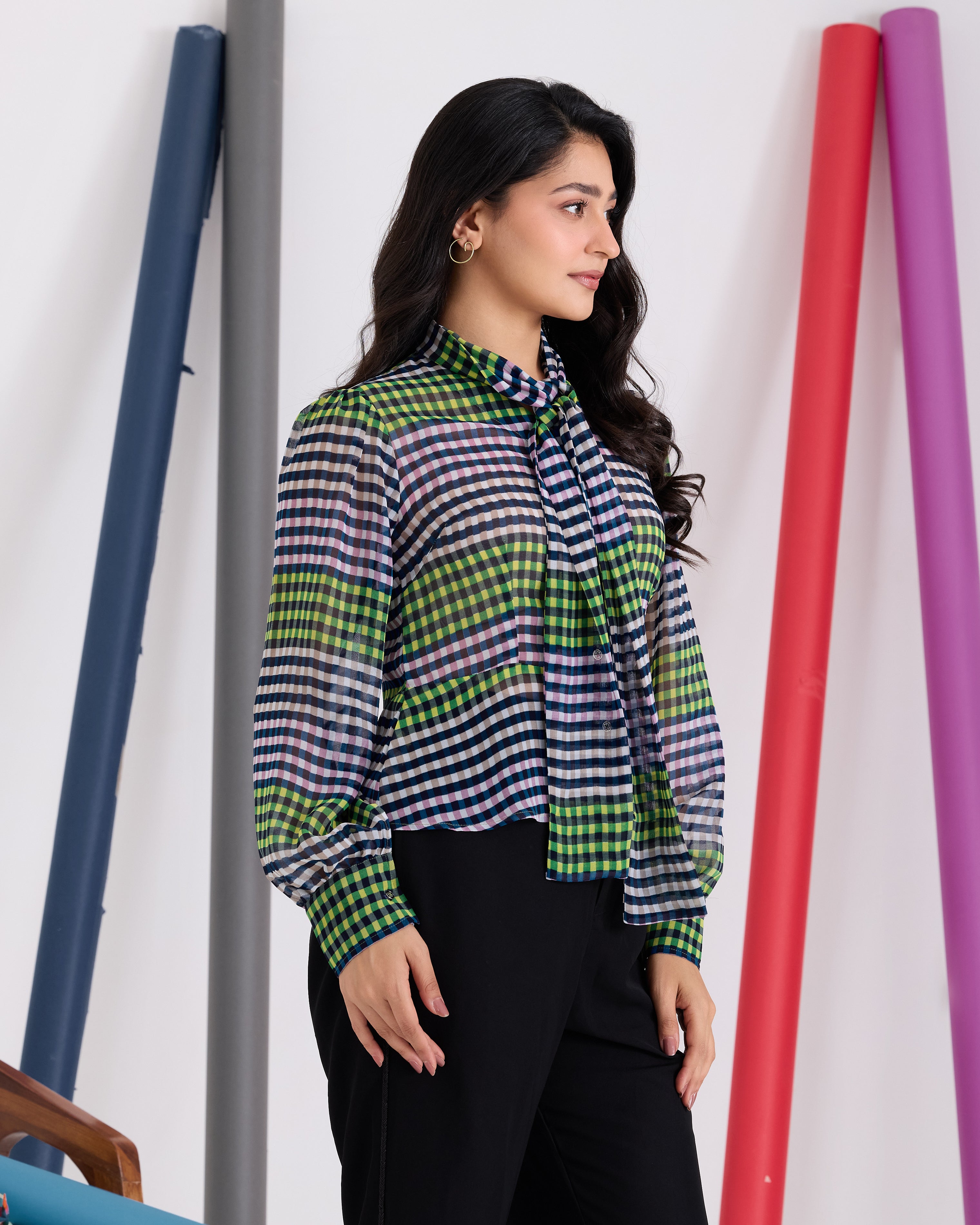 Cleo Checkered Top