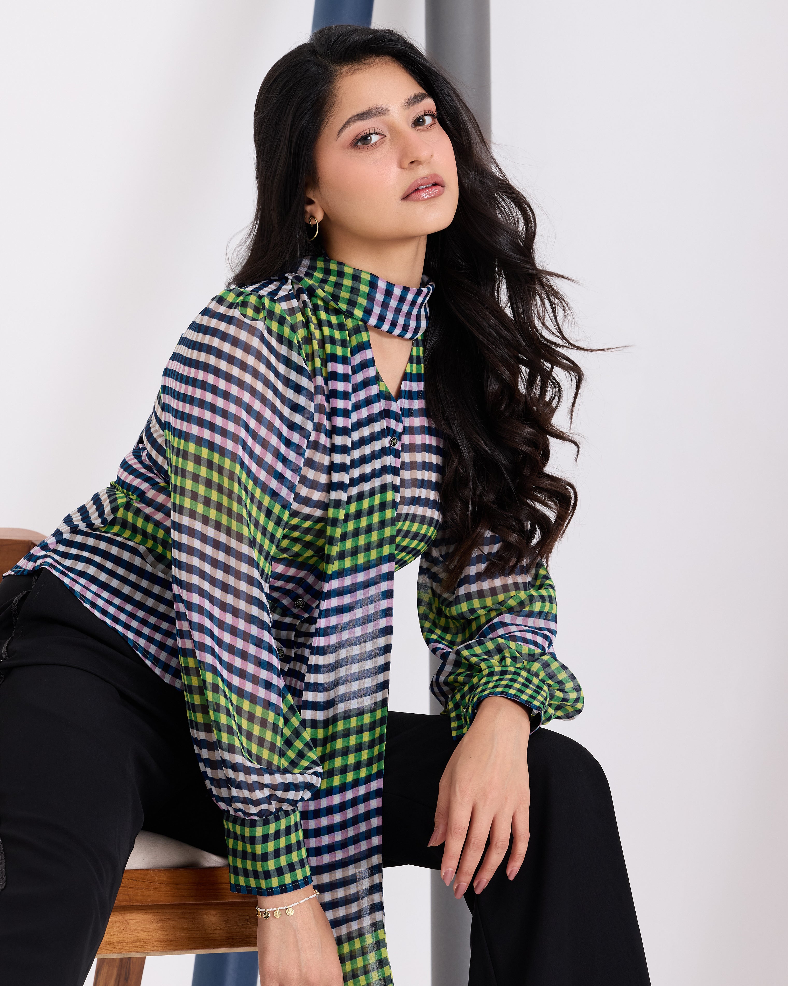 Cleo Checkered Top