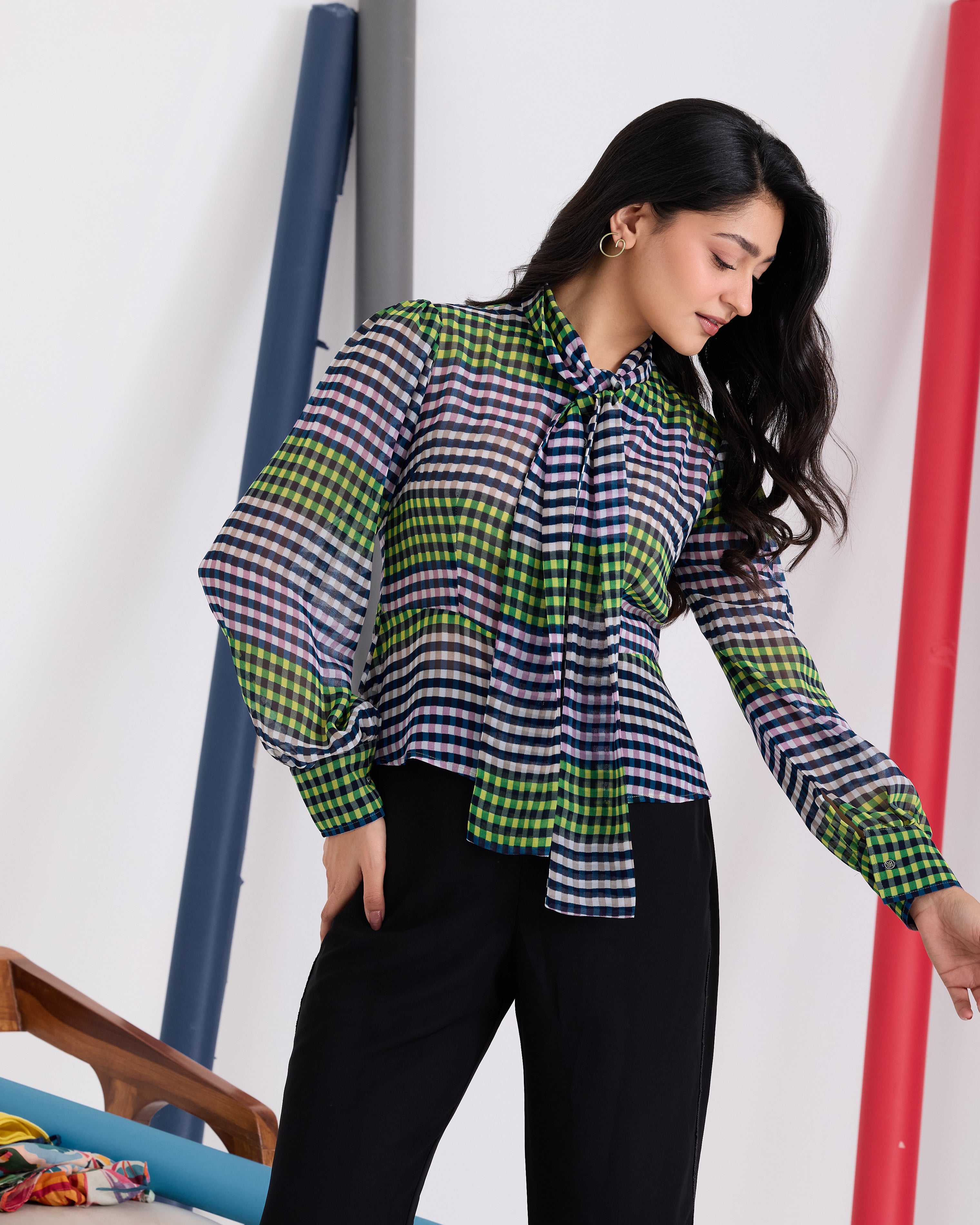 Cleo Checkered Top